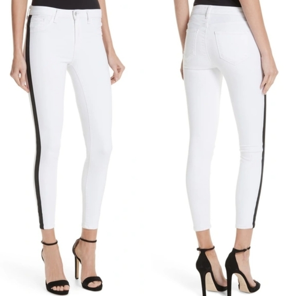 L'AGENCE Margot High Rise Tux Stripe Skinny Jeans 25 - Picture 1 of 9